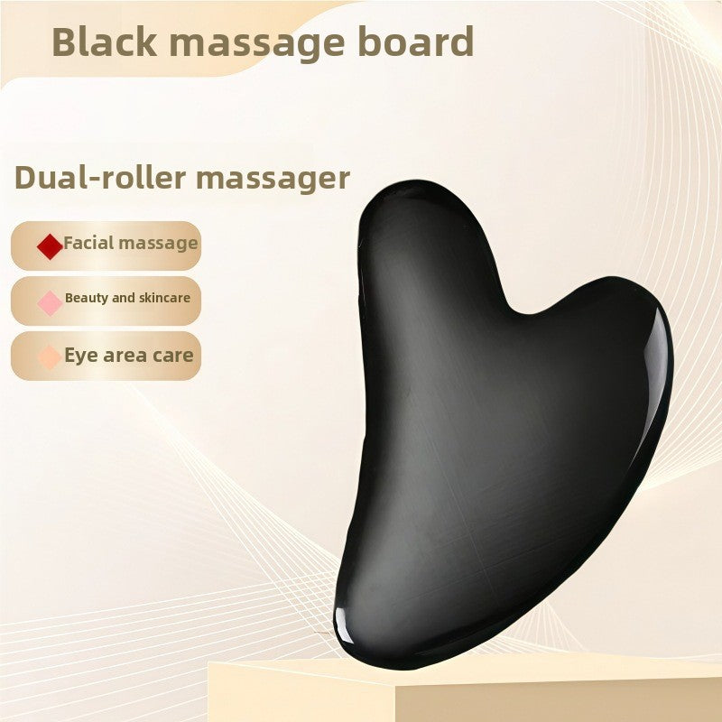 Rouleau de massage facial en r�sine cristal et ensemble de planche Gua Sha