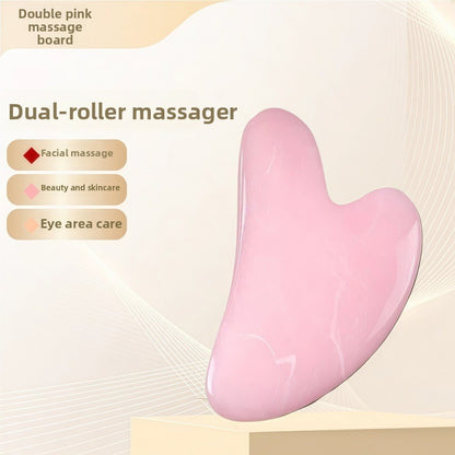 Rouleau de massage facial en r�sine cristal et ensemble de planche Gua Sha
