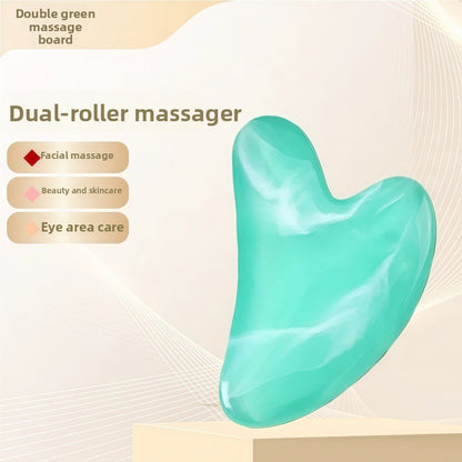 Rouleau de massage facial en r�sine cristal et ensemble de planche Gua Sha