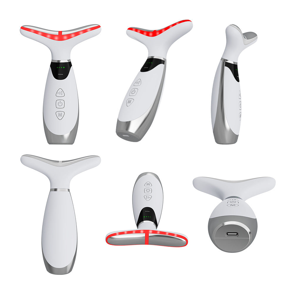 Appareil de soin du cou par luminoth�rapie sept couleurs avec microcourant EMS