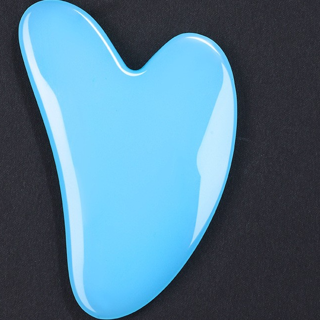 Rouleau de massage facial en r�sine cristal et ensemble de planche Gua Sha
