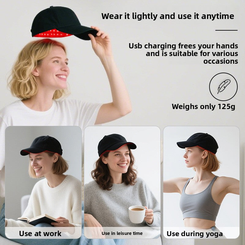 Bonnet de luminoth�rapie LED rouge avec chaleur infrarouge pour la croissance des cheveux