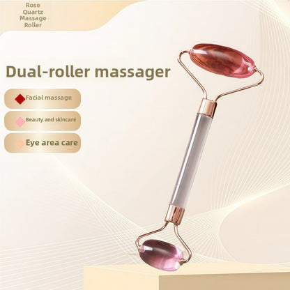Rouleau de massage facial en r�sine cristal et ensemble de planche Gua Sha