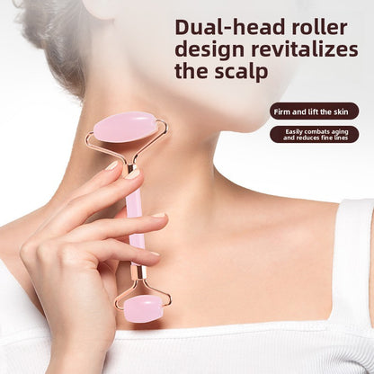 Rouleau de massage facial en r�sine cristal et ensemble de planche Gua Sha