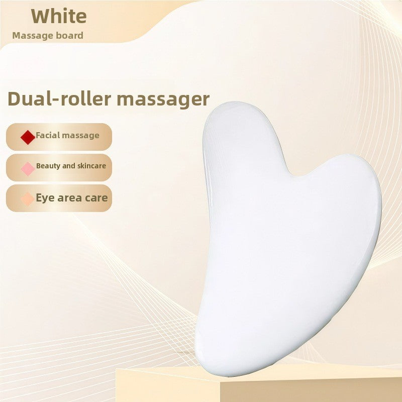 Rouleau de massage facial en r�sine cristal et ensemble de planche Gua Sha