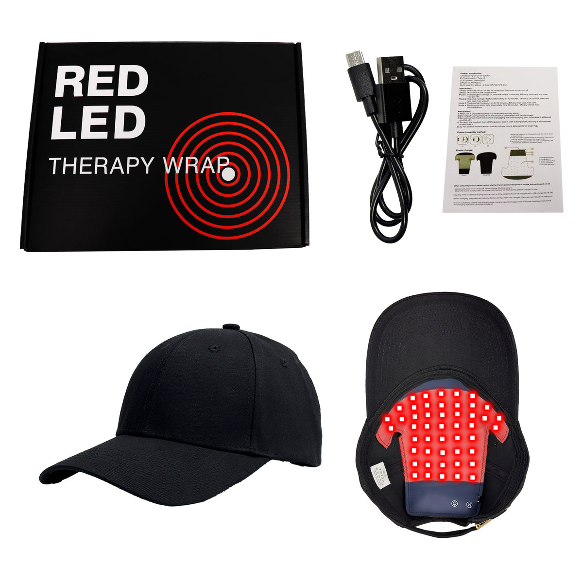 Bonnet de luminoth�rapie LED rouge avec chaleur infrarouge pour la croissance des cheveux