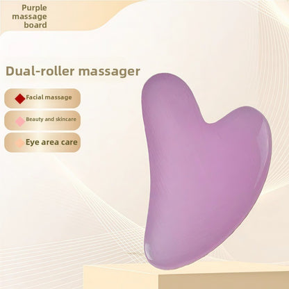 Rouleau de massage facial en r�sine cristal et ensemble de planche Gua Sha