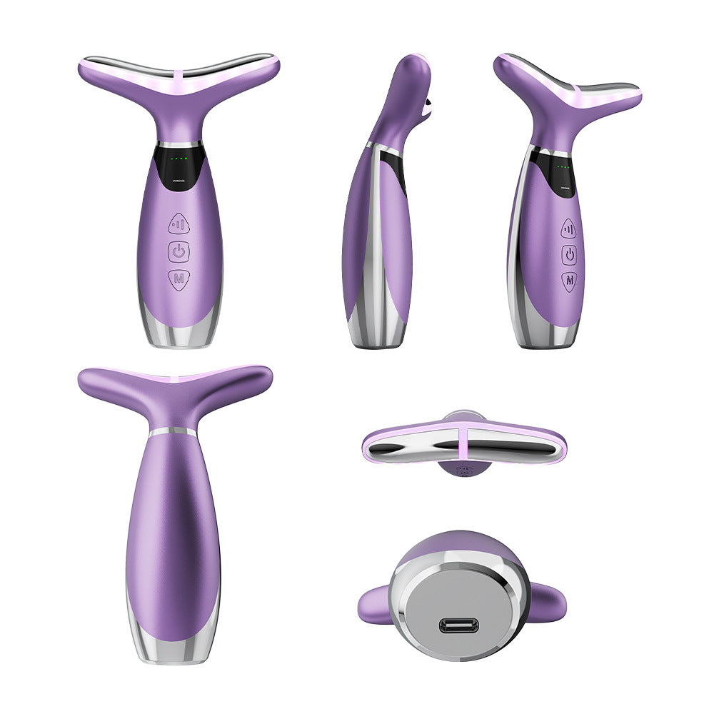 Appareil de soin du cou par luminoth�rapie sept couleurs avec microcourant EMS