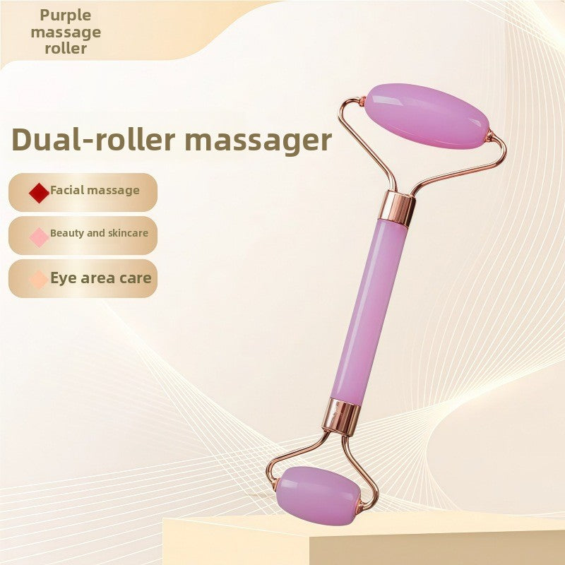 Rouleau de massage facial en r�sine cristal et ensemble de planche Gua Sha