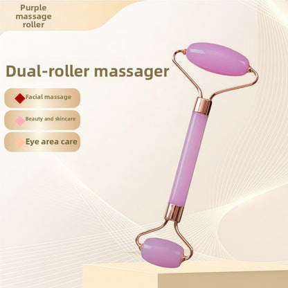 Rouleau de massage facial en r�sine cristal et ensemble de planche Gua Sha
