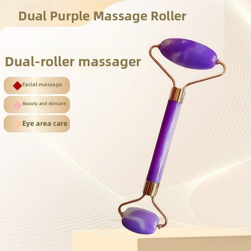 Rouleau de massage facial en r�sine cristal et ensemble de planche Gua Sha