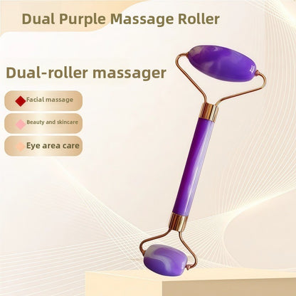 Rouleau de massage facial en r�sine cristal et ensemble de planche Gua Sha