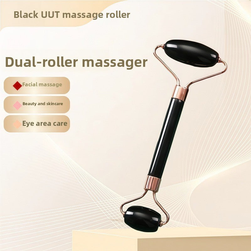 Rouleau de massage facial en r�sine cristal et ensemble de planche Gua Sha