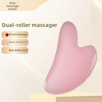 Rouleau de massage facial en r�sine cristal et ensemble de planche Gua Sha