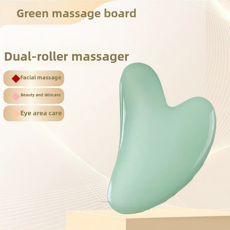 Rouleau de massage facial en r�sine cristal et ensemble de planche Gua Sha