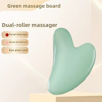 Rouleau de massage facial en r�sine cristal et ensemble de planche Gua Sha