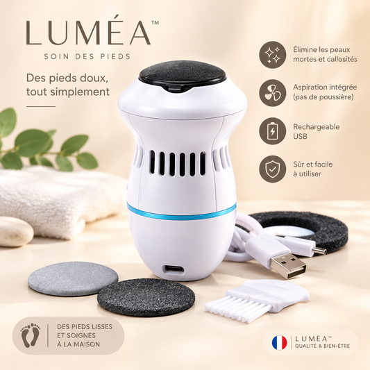 Ponceuse électrique pour pieds LUMÉA™ avec aspiration intégrée